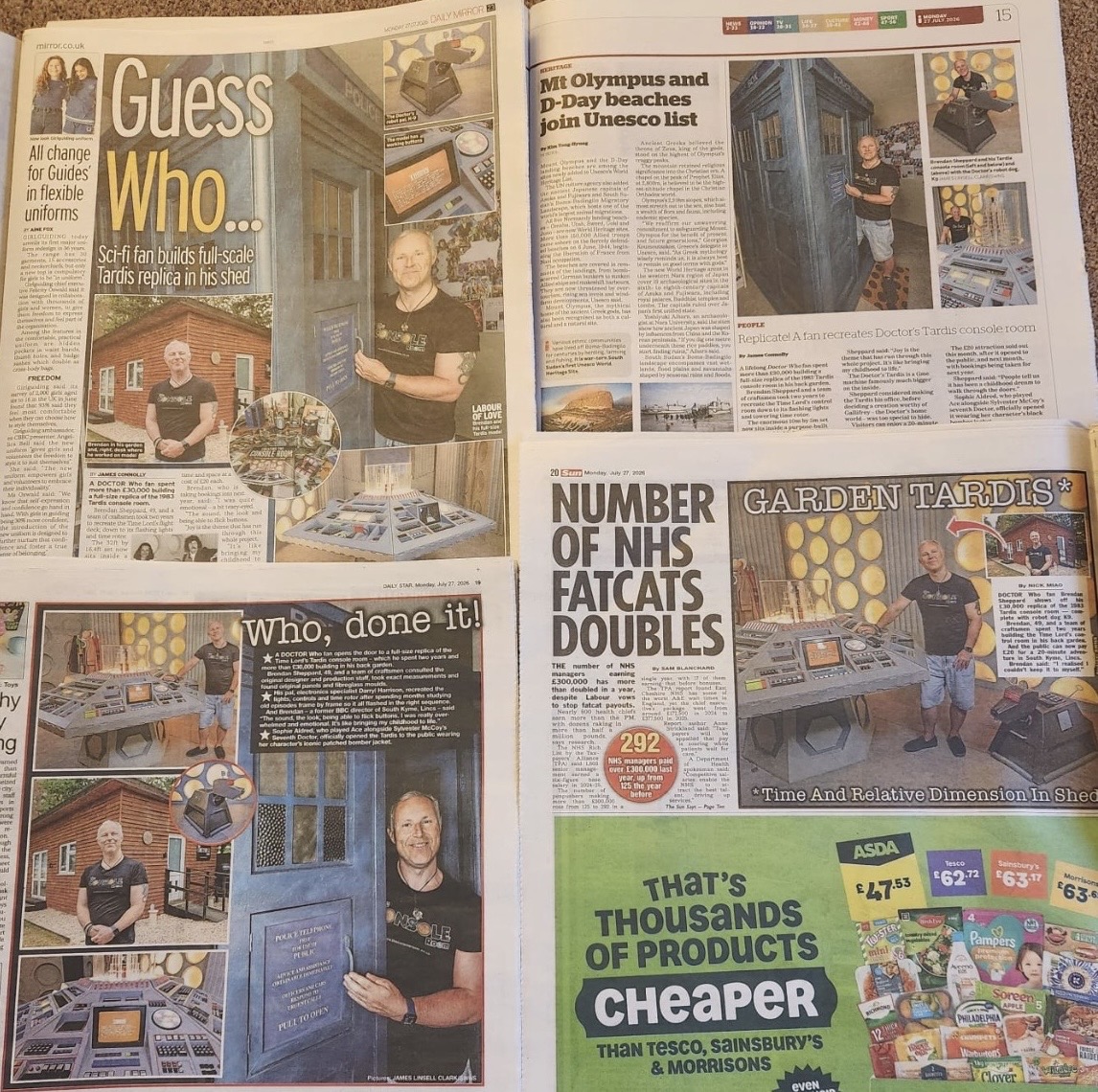 Newspaper coverage of The Console Room